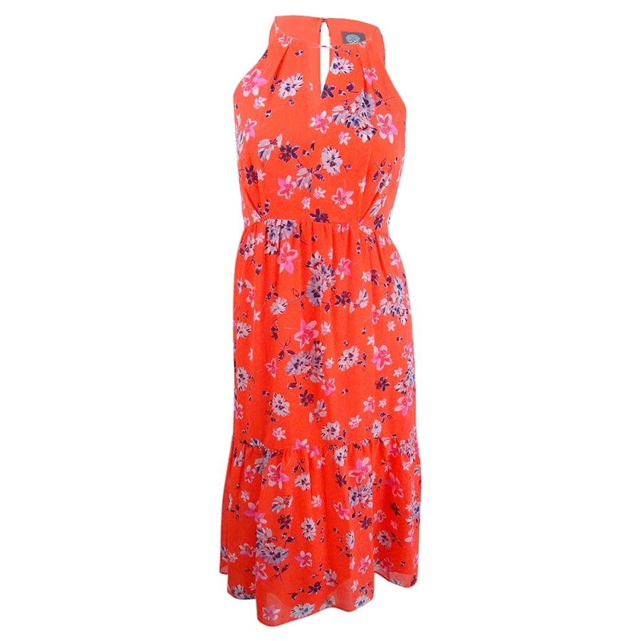 vince camuto red floral dress