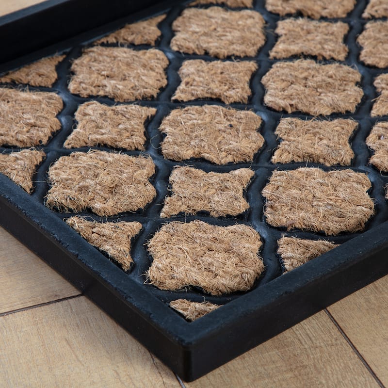 Jani Natural & Recycled Rubber Boot Tray with Trellis Coir and Rubber Insert