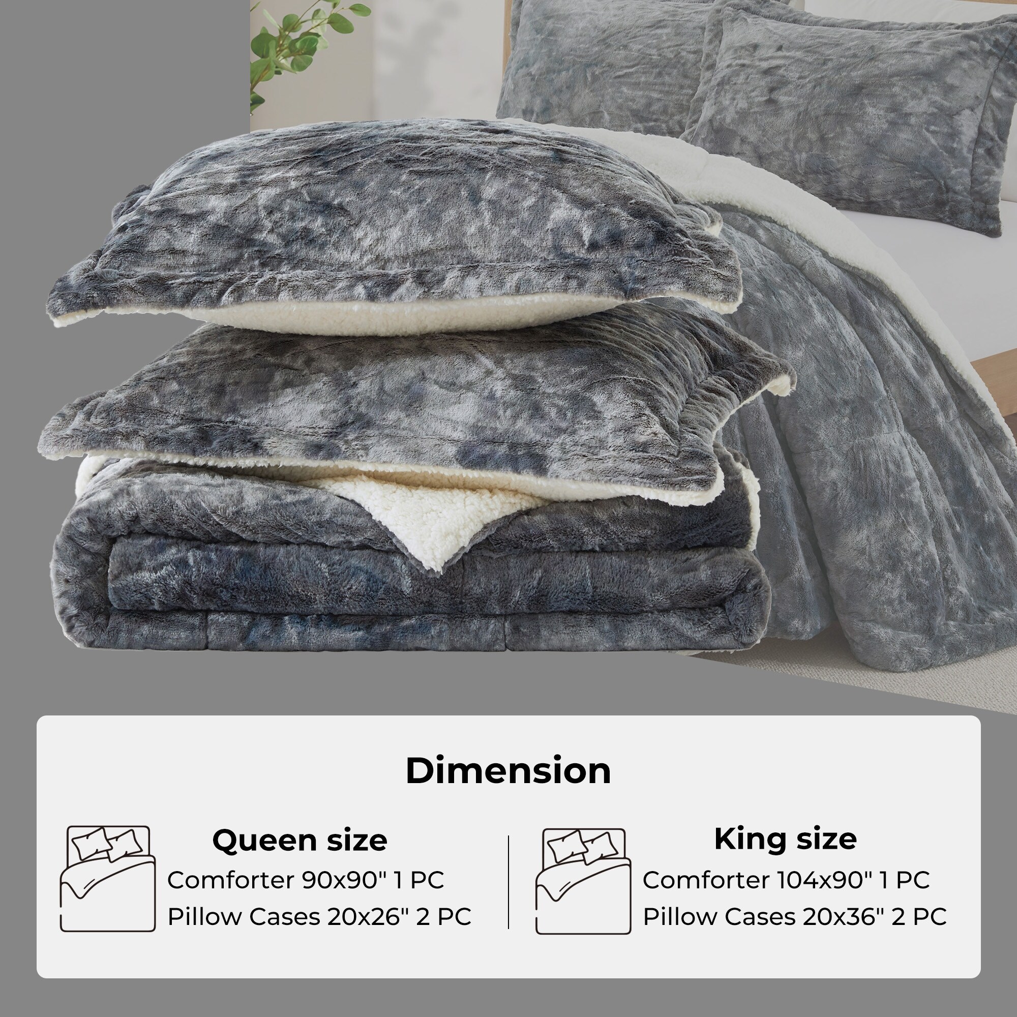 Home Elements Sherpa Modern Contemporary Sateen Solid Colour Comforter Set Wayfair Bedding Sets