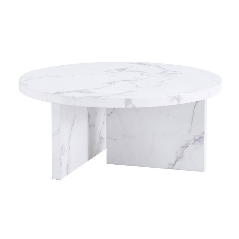 31.4-inch MDF Circular Patterned Coffee Table