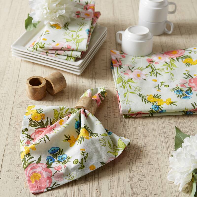 DII Spring Bouquet Printed Napkin (Set of 6) - Napkin Set