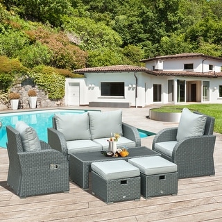 Outsunny 8pc rattan hot sale sofa