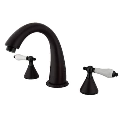 Kingston Brass Naples Widespread Deck Mounted Roman Tub Filler with