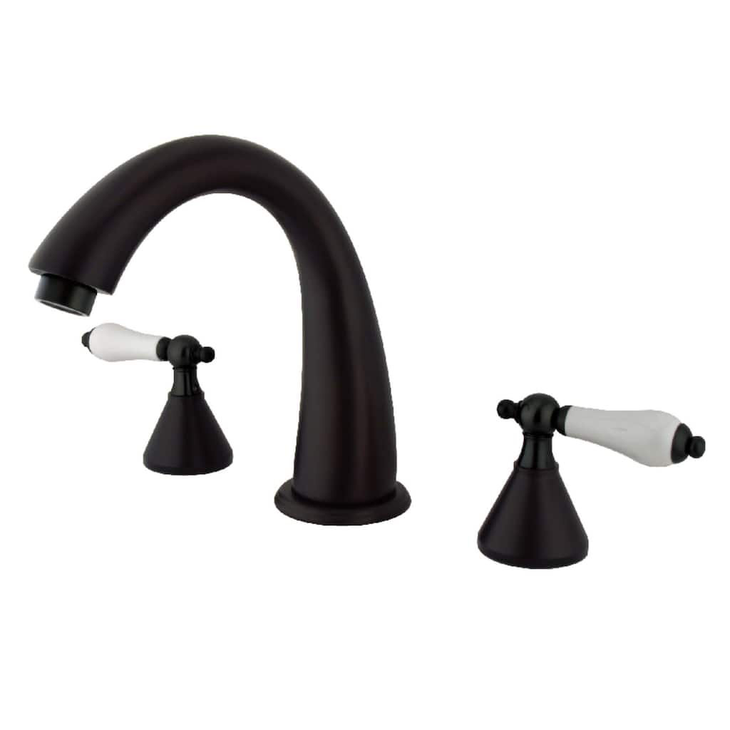 Kingston Brass Naples Widespread Deck Mounted Roman Tub Filler with