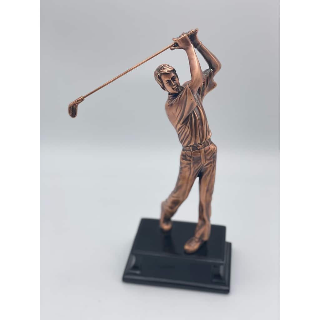 10" Bronze Male Golfer in Backswing