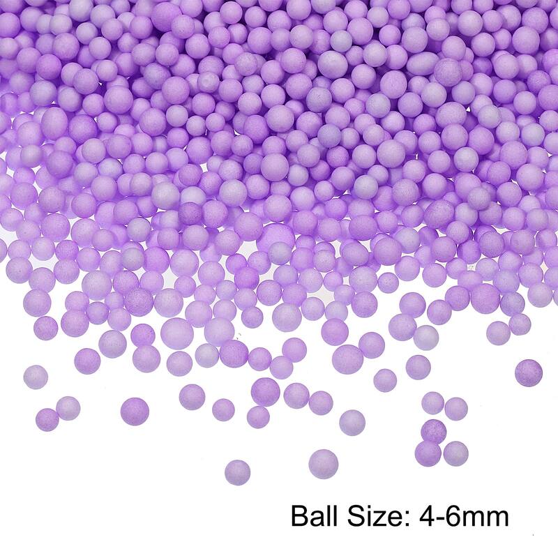 Foam Beads Foam Balls for DIY Craft Decoration, 1 Pack Approx 8000pcs - Purple - 4-6mm