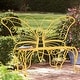 preview thumbnail 3 of 2, Indoor/Outdoor Metal Butterfly Garden Bench in Yellow