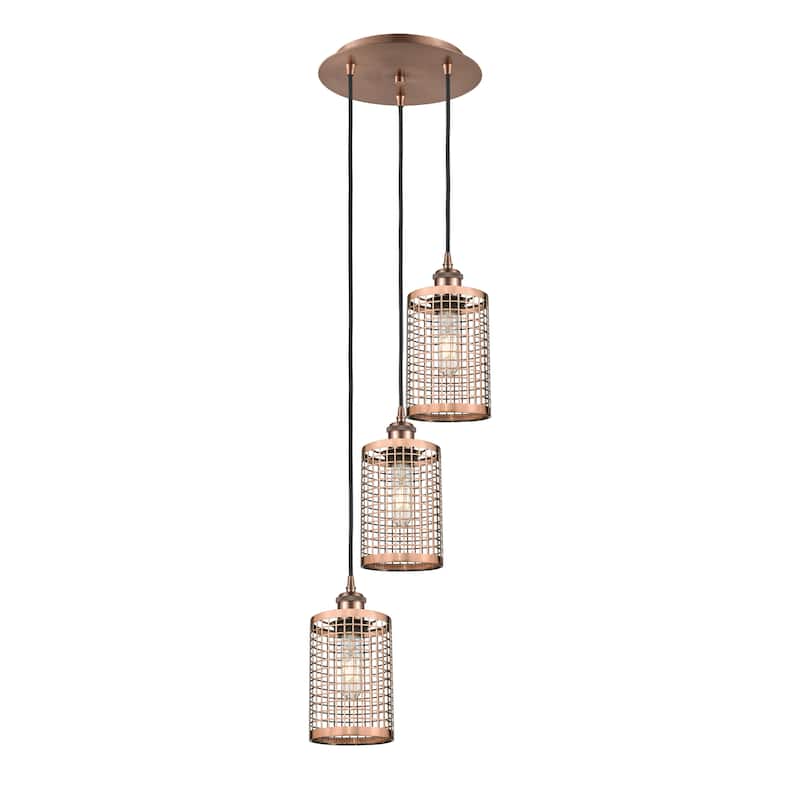 Innovations Lighting Nestbrook - 3 Light Cord Hung Multi Pendant - Antique Copper