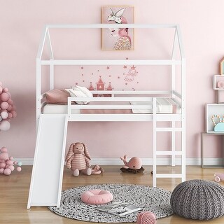 Full Size House Loft Bed with Slide and Ladder - Bed Bath & Beyond ...