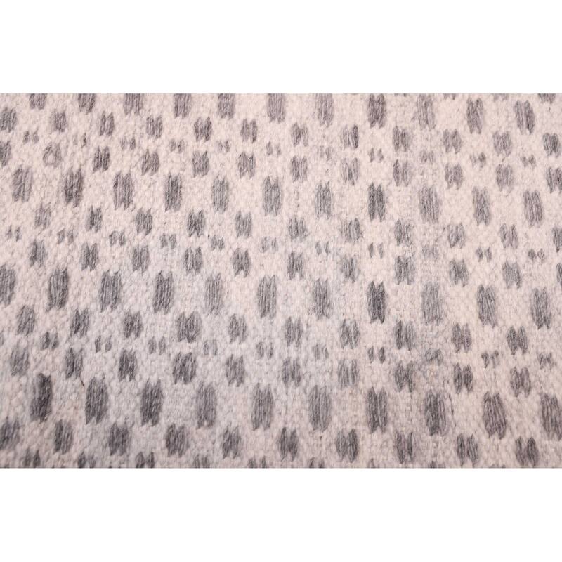 ECARPETGALLERY Flat-Weave Nevada Silver Wool Kilim - 5'3 x 7'6