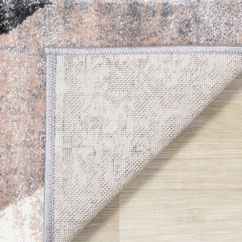 Dayton Collection - Grey/Pink Hexagons Rug