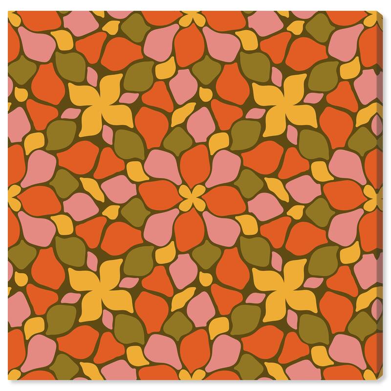 Wynwood Studio Canvas Floral and Botanical Floral Bush Orange and Dark Orange Modern & Contemporary Wall Art Canvas Print - 20 x 20