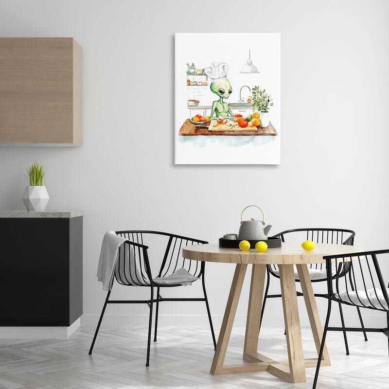 Stupell Chef Alien in Kitchen Canvas Wall Art Design By Lil' Rue