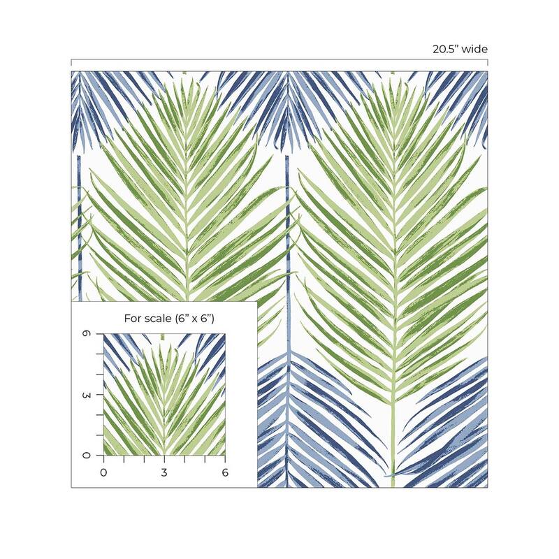 NextWall Two Toned Palm Peel and Stick Wallpaper