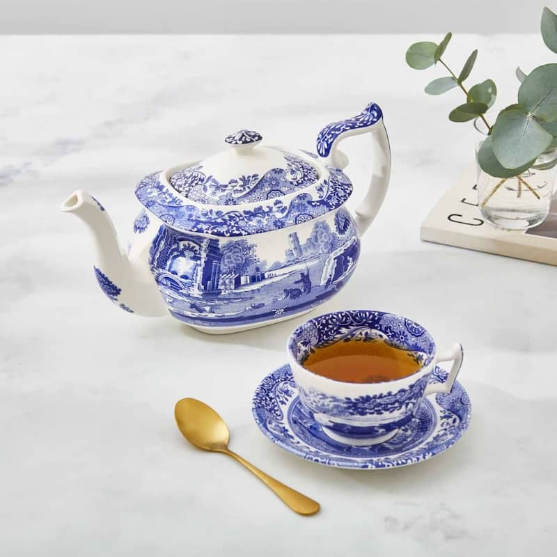 Spode Blue Italian Jumbo Cup with Lid