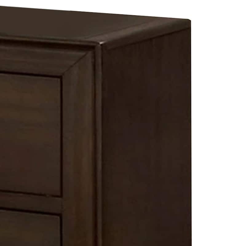 Walnut Brown 2 Drawer 22 in. W Nightstand with Sturdy Drawer Pulls