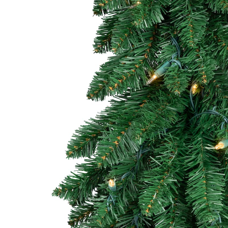 Pre-Lit Pencil Alpine Artificial Christmas Tree - 4' - Clear Lights - 4 Foot
