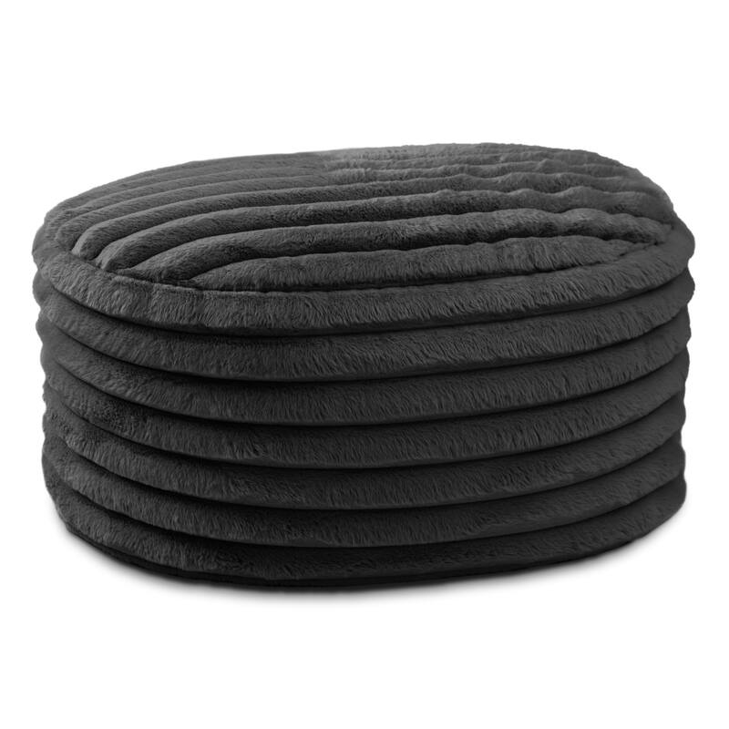 Jaxx Paran Pouf - Fluffy Faux Fur Ottoman for Modern Interior Design