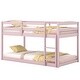 preview thumbnail 33 of 38, Costway Twin over Twin Low Bunk Bed with Guardrails Integrated Ladder - See Details