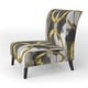 preview thumbnail 13 of 101, Designart "Mettalic Indigo And Gold II" Upholstered Abstract Accent Chair - Glam Arm Chair For Living Room