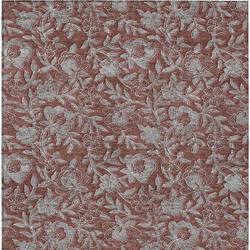 HomeRoots Floral Transitional Rectangle Outdoor Rug