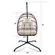 preview thumbnail 8 of 22, Stand Wicker Rattan Patio Basket Swing Egg Chair with C Type Bracket
