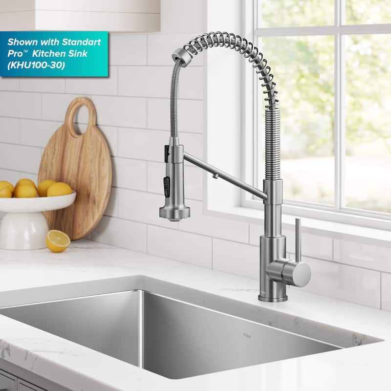 Kraus Bolden 2-Function 1-Handle Commercial Pulldown Kitchen Faucet