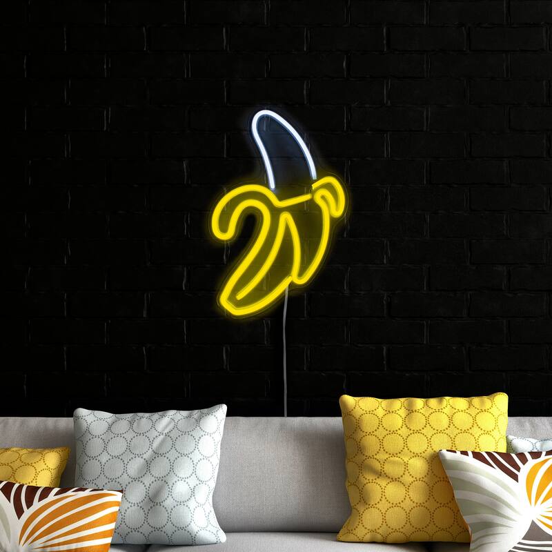 LED Banana Neon Lighted Wall Art - 18" - Yellow