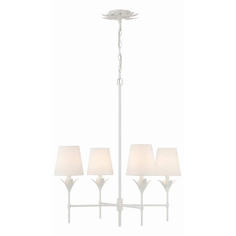 Broche 4 Light Matte White Chandelier - 28"W x 28"H x 28"D