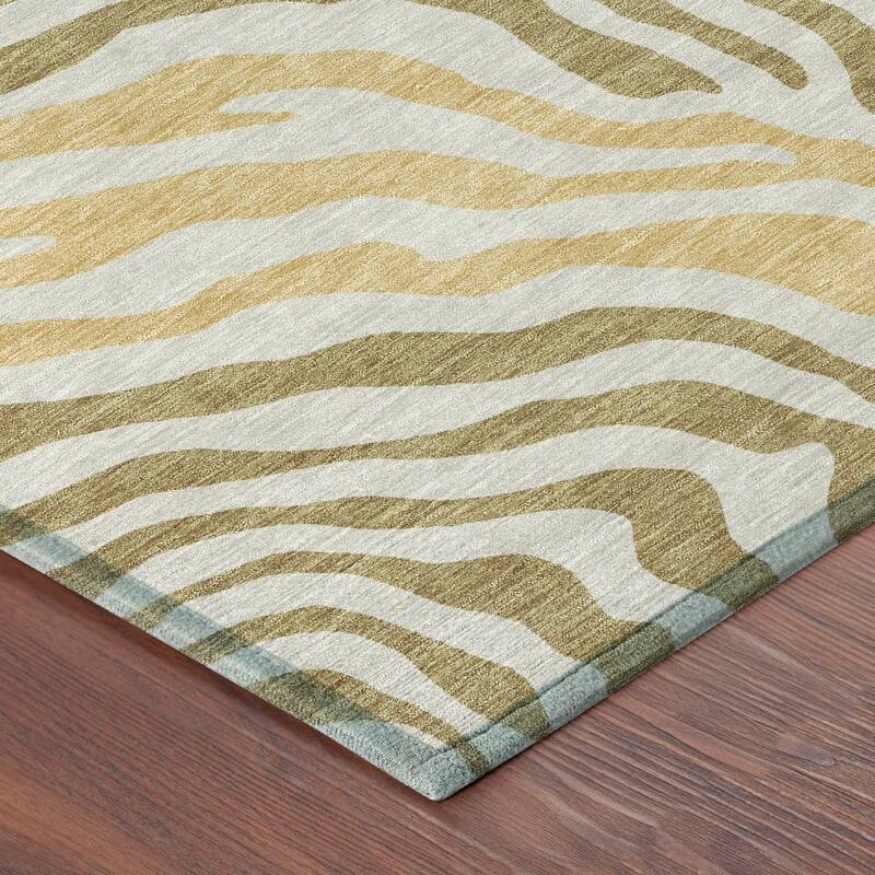Machine Washable Indoor/ Outdoor Modern Prints Chantille Rug