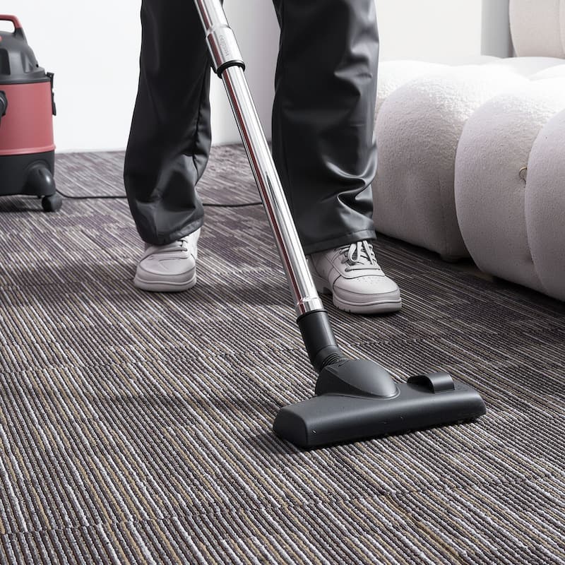 Carpet Tiles Set with Adhesive Stickers Non-Slip Replaceable Floor Squares for Home Office 96 sq ft Coverage