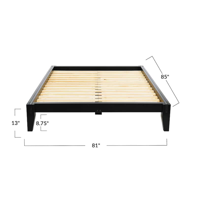 Yume Solid Wood Platform Bed with Japanese Joinery