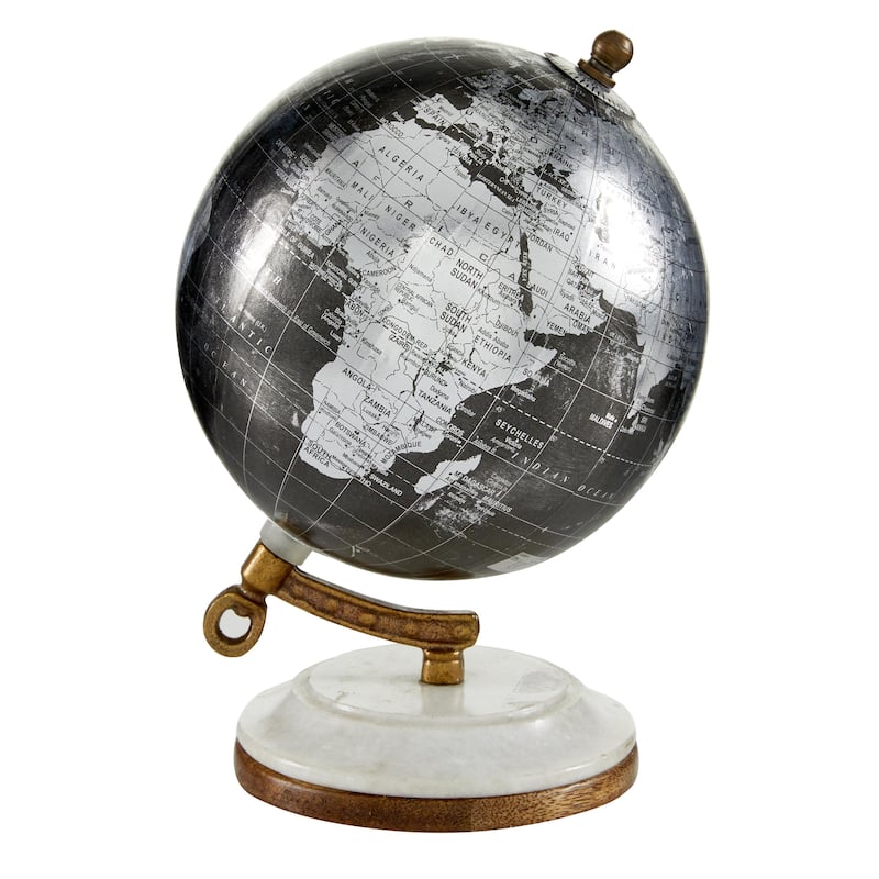 Plastic Globe with Marble Base - Black - Roche River Decor - Black