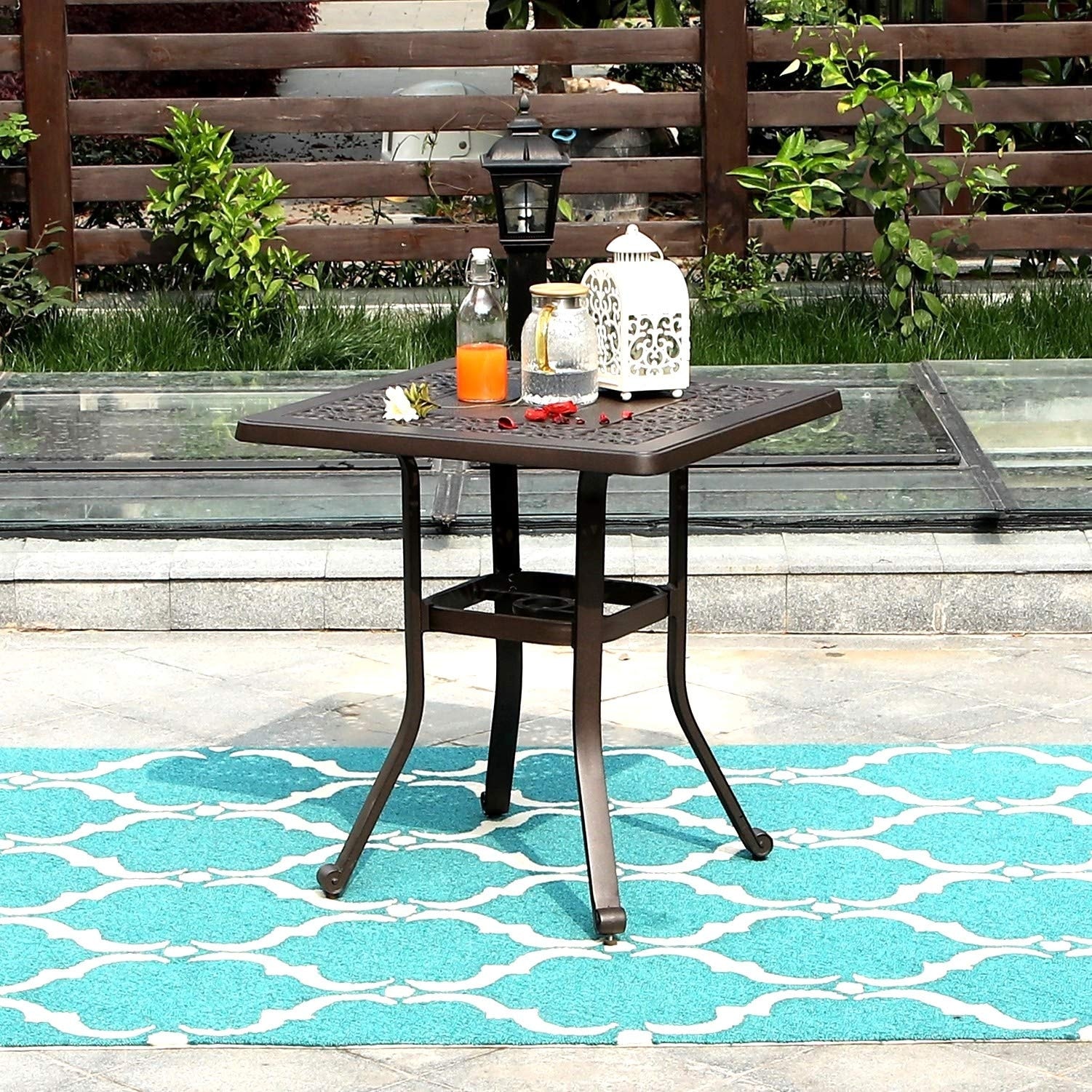 Square Outdoor Dining Table With Umbrella Hole