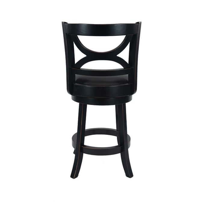 Florence Solid Hardwood Black 24-inch Plush-seat Swivel Stool