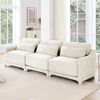 GDFStudio - Calliope Three-Seater Chenille Sofa