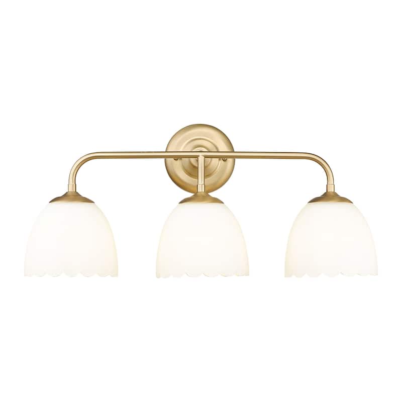 Golden Lighting 6954-BA3 Dorinda 3 Light 7" Wide Vanity Light - Brushed Champagne Bronze / Opal Glass