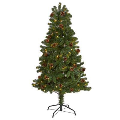 5' Rocky Mountain Spruce Christmas Tree with 100 Clear LED - Green