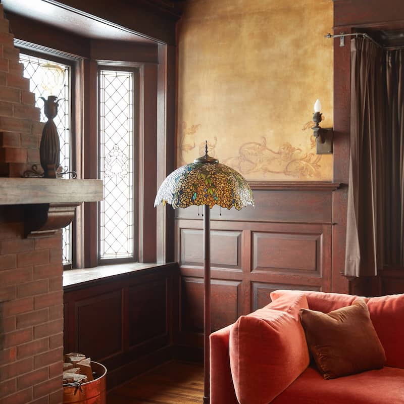 Calliope River of Goods Tiffany-Style Laburnum Stained Glass 65-Inch Floor Lamp - 22" x 22" x 65"