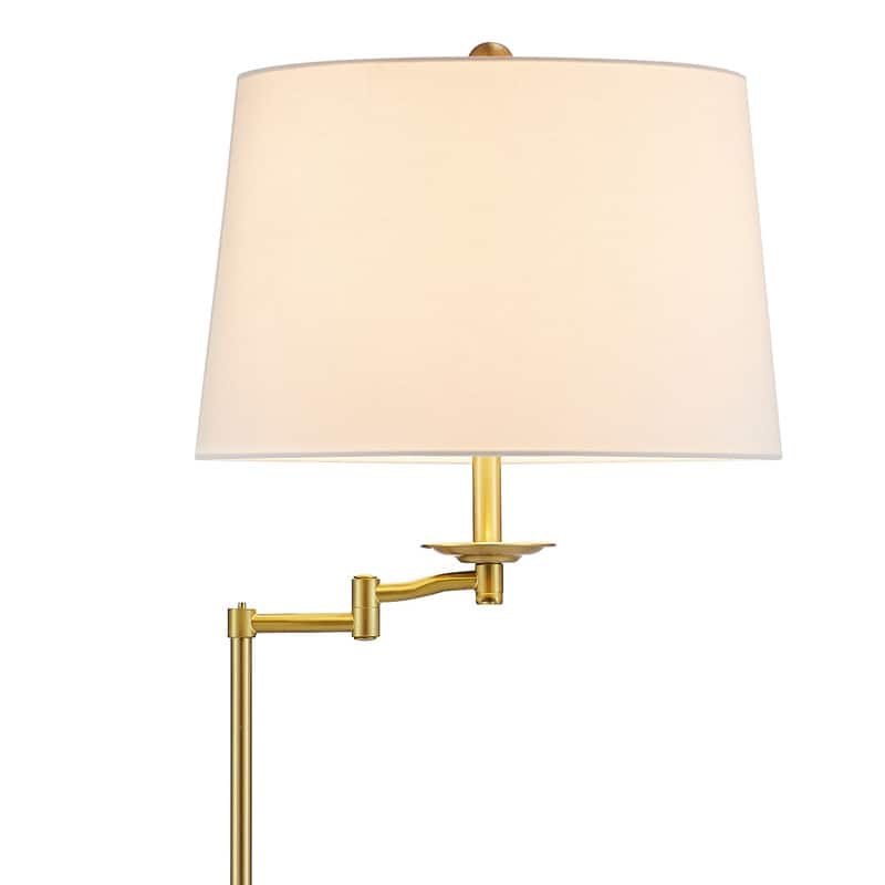 KAWOTI 64.5 inch Adjustable Height Swing Arm Floor Lamp with Shade