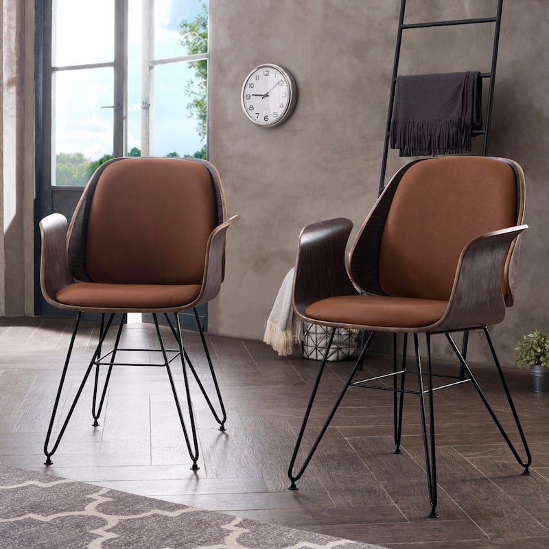 Corvus Marsala Industrial Mid-Century Accent Chair