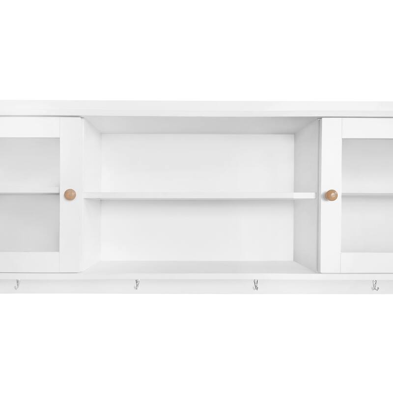 Large Shoe Cabinet Hallway Storage Cabinet with Shelves, Flip Drawers, 30 Pair Wooden Shoe Cabinet for Entryway