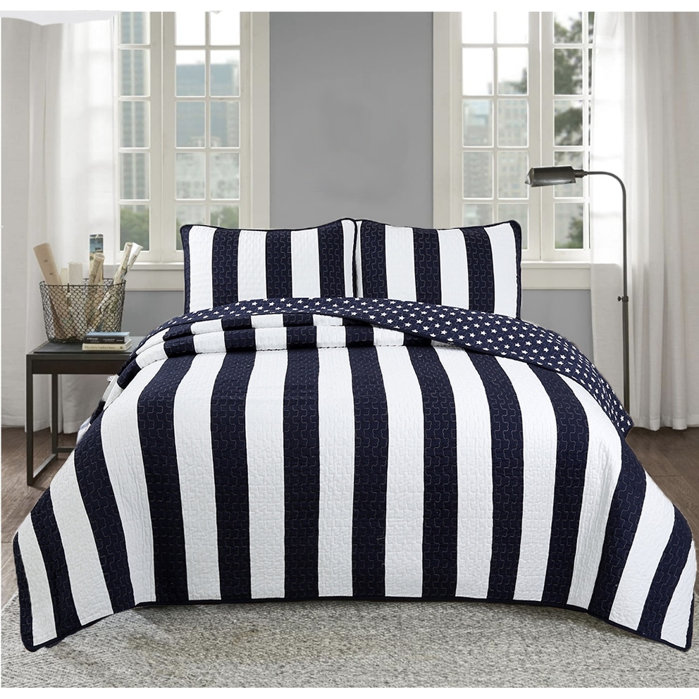 Ameristar Sailor Reversible Cotton Quilt Set Bedspreads Coverlet 