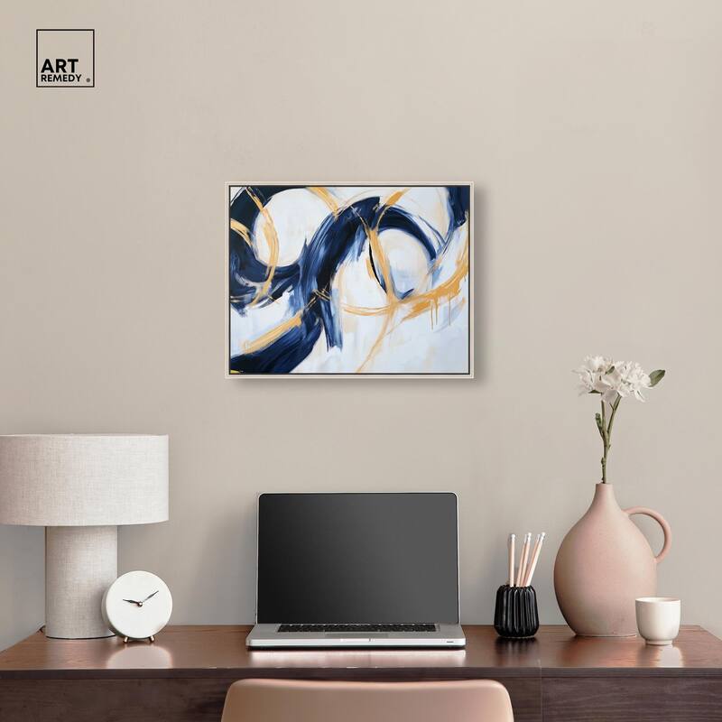 Navy and Gold Rings I Canvas by Art Remedy