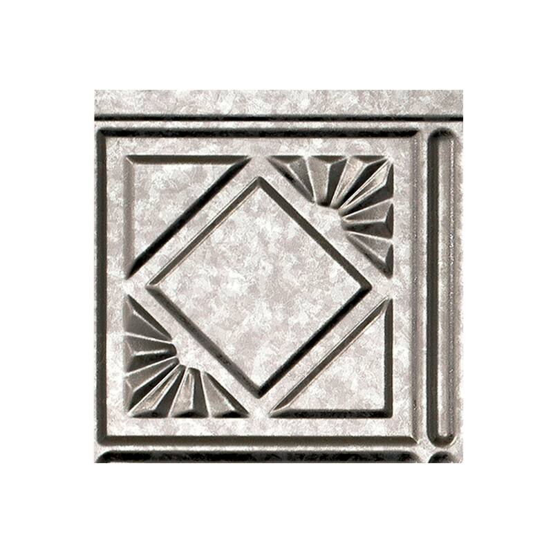 FASÄDE Traditional Style 4 Decorative Vinyl Backsplash Panel - 6X6 Inch Sample - Galvanized Steel