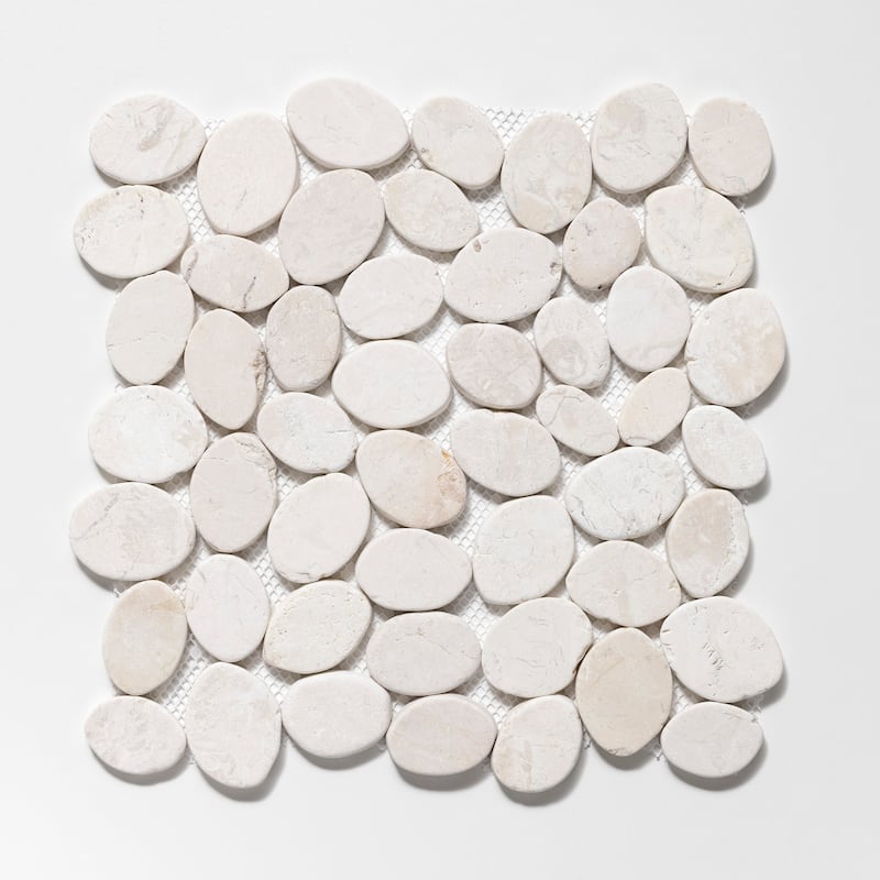 Coin Marble 11 in. x 11 in. Marble Mesh-Mounted Mosaic Wall and Floor Tile