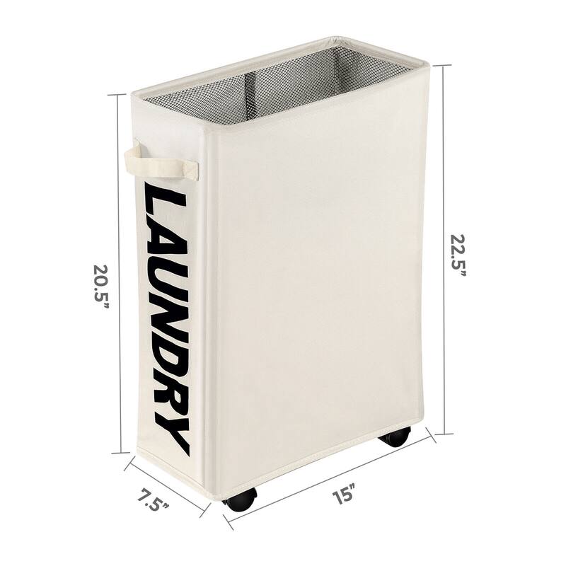 Gymax 21'' Slim Laundry Basket Hamper 10 Gallon Collapsible Waterproof