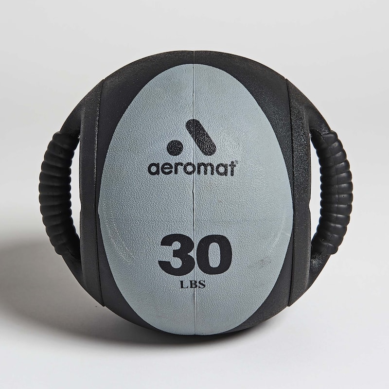 Aeromat Dual Grip Power Medicine Ball - 30 lbs - Grey