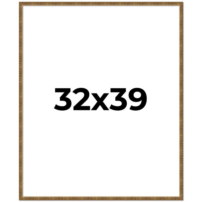 32x39 Frame Gold Solid Wood Picture Frame - Complete Modern Photo