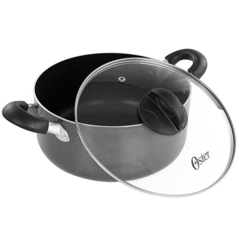 Oster Claireborne 7Pc Non Stick Aluminum Cookware Set in Granite Grey